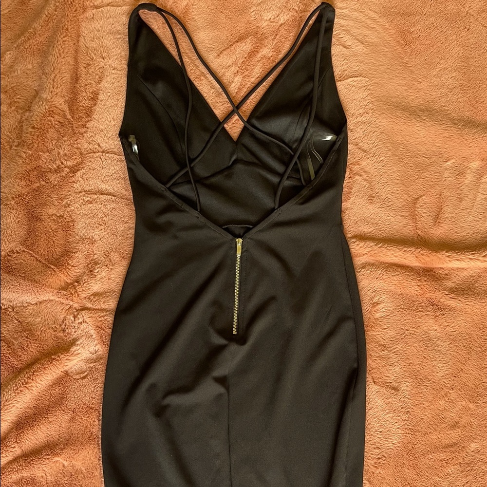 Black cross back dress
